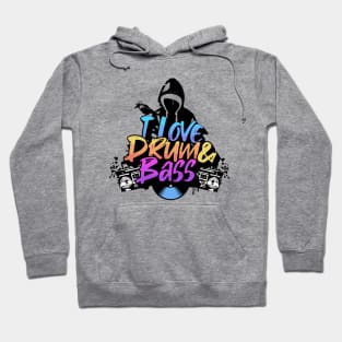 DRUM & BASS  - I LOVE old school hood (black) Hoodie